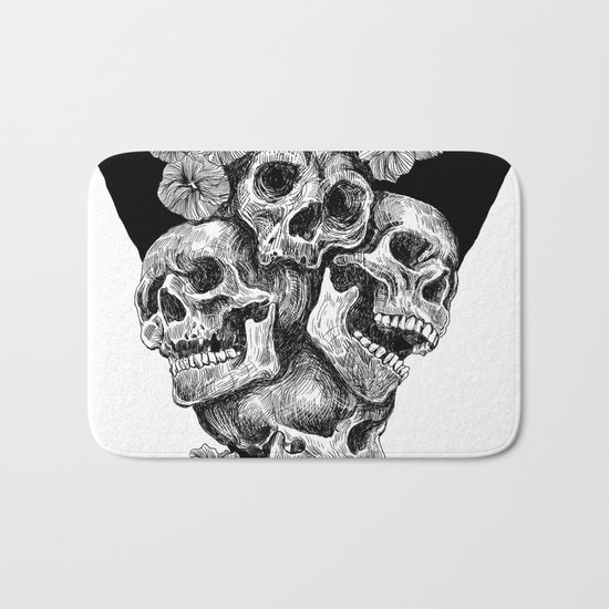 skulls&hibiscus2 Bath Mat