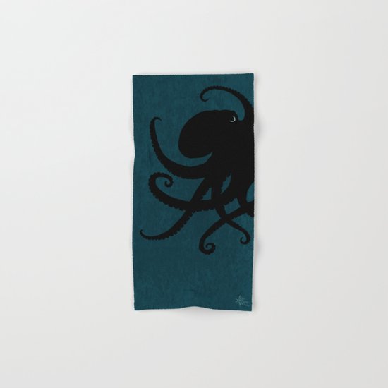 "Octopus Silhouette" digital illustration by Amber Marine, (c) 2015 Hand & Bath Towel