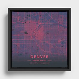 Denver, United States - Neon Framed Canvas