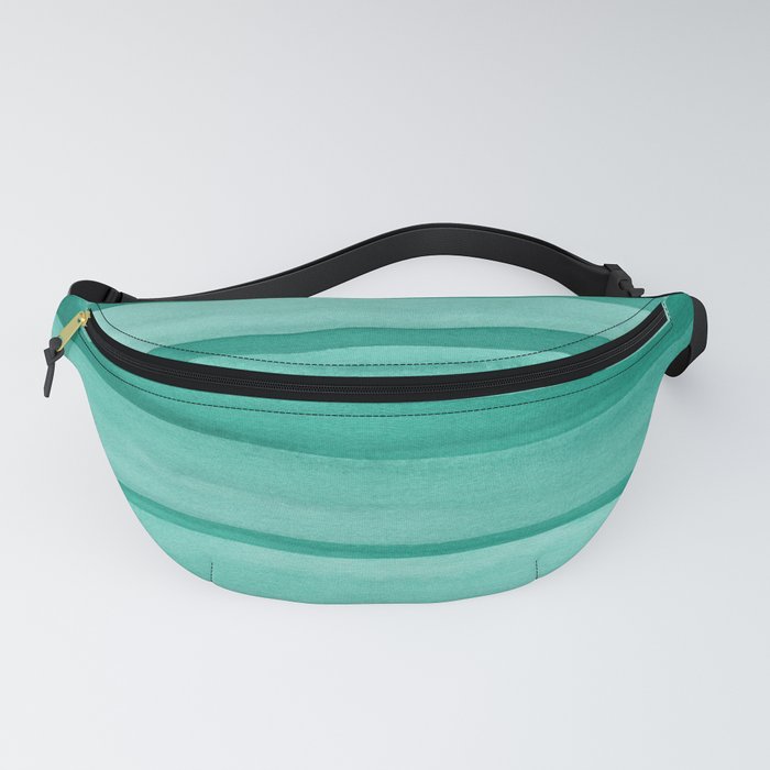 Green Watercolor Lines Pattern Fanny Pack