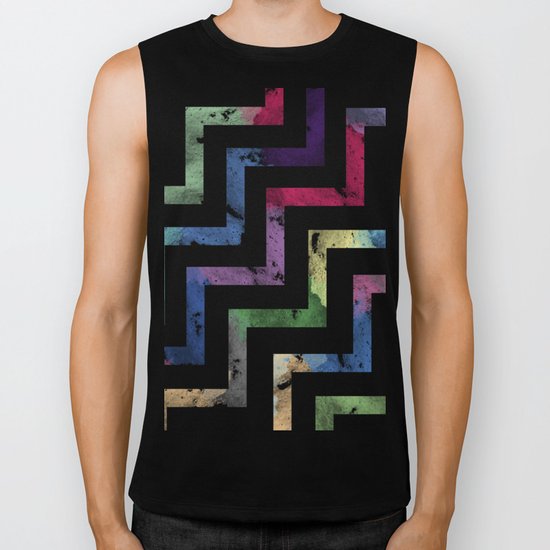 Colorful Geometric VI Biker Tank