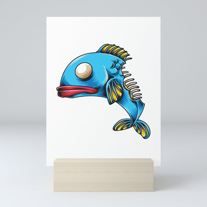 death fish bones Mini Art Print