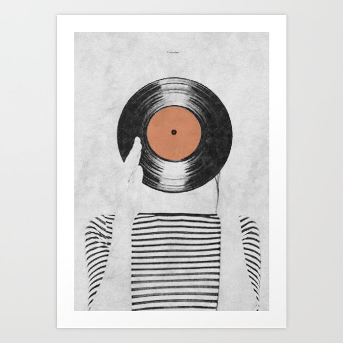 Vinyl record head ... Art Print