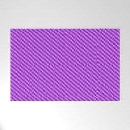[ Thumbnail: Orchid & Purple Colored Striped/Lined Pattern Welcome Mat ]