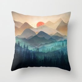Wilderness Becomes Alive at Night Throw Pillow