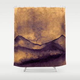 Moody And Dark Landscape In Brown Shower Curtain