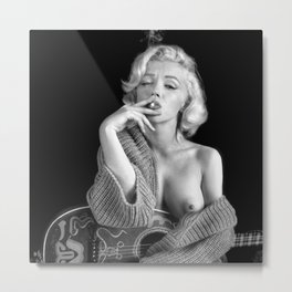 Marilyn - "Smoking Guitar 2" Metal Print