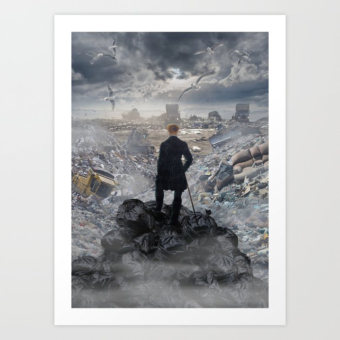 Wanderer above the Sea of Trash Art Print