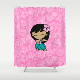 Aloha Honeys Hawaiian Hula Girl Cartoon Shower Curtain