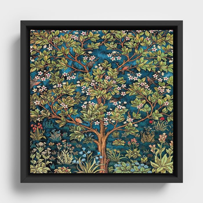 William Morris Tree Of Life Morris floral No 1. Framed Canvas by Faris yamna Society6