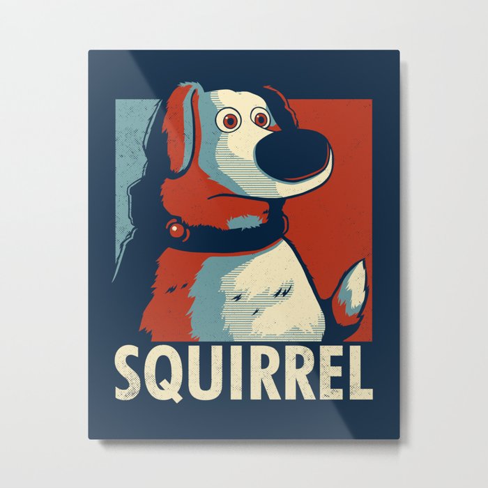 Squirrel Golden Retriever // Obama Hope, Dog for President, Elections Metal Print