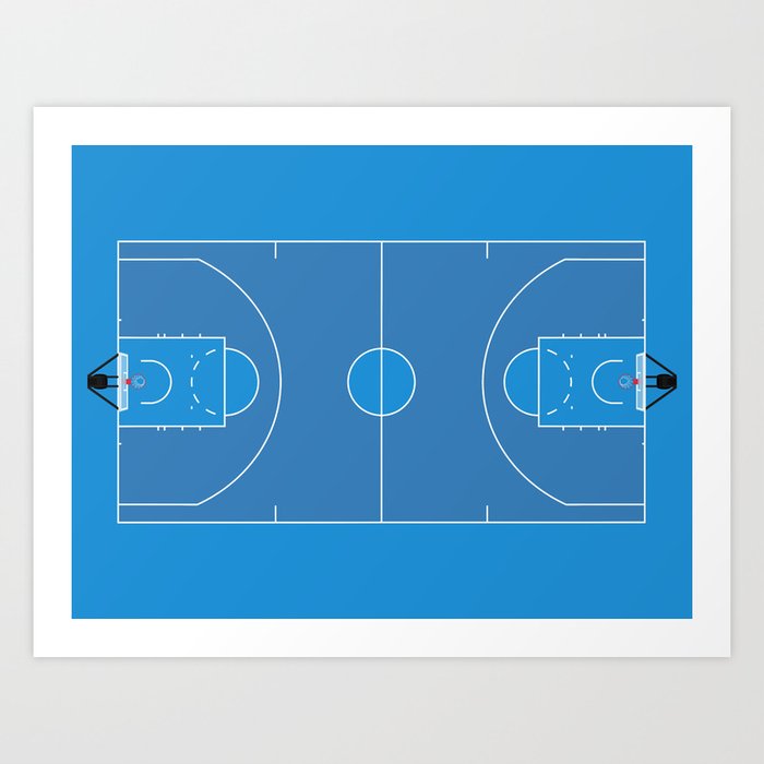 Blue Basketball Court  Art Print