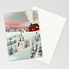 The Winter Cabin Stationery Card