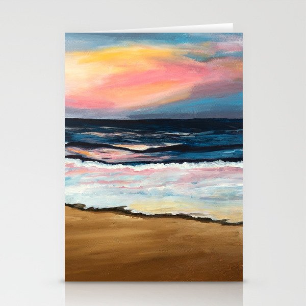 Obx Sunset Beach Art Stationery Cards By Cameronstewartart Society6