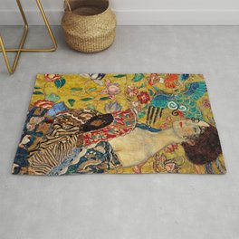 Gustav Klimt Lady With Fan Rug