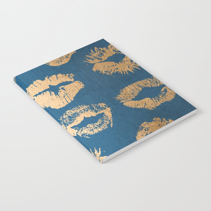 Metallic Gold Lips in Orange Sherbet and Saltwater Taffy Teal Shimmer Notebook