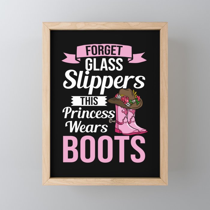 Cowgirl Boots Quotes Party Horse Framed Mini Art Print
