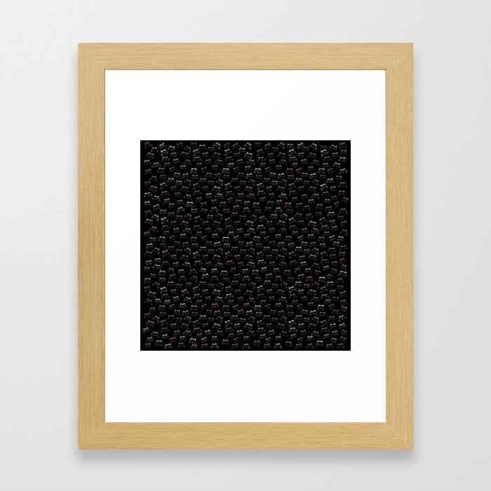 Cat - mouflage on Black Framed Art Print