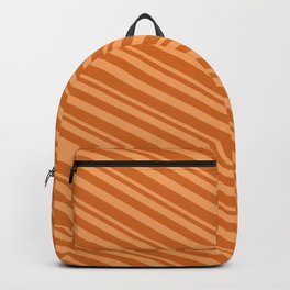 [ Thumbnail: Brown & Chocolate Colored Lines Pattern Backpack ]