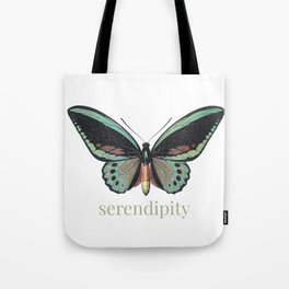 serendipity - sage green - butterfly Tote Bag