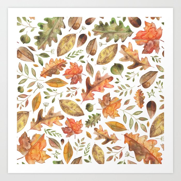 Autumn Fall Leaves Art Print By Elena O Neill Society6