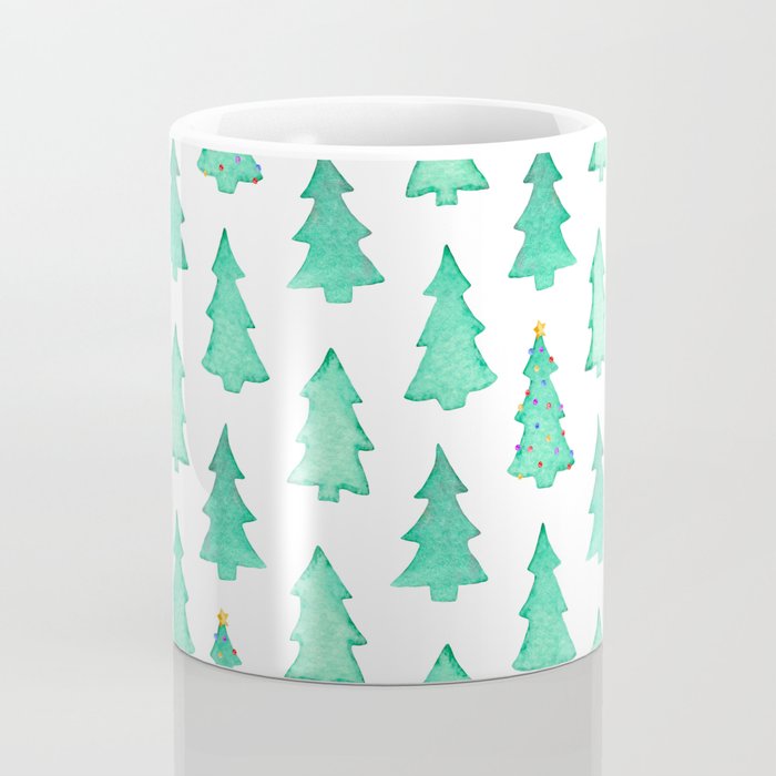 Christmas Trees With One Decorated Tree Coffee Mug By