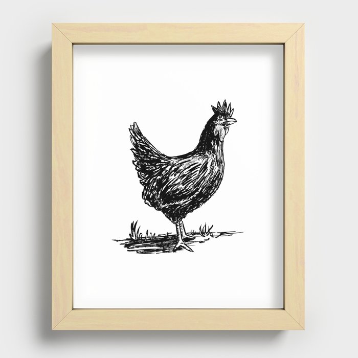 Chicken Recessed Framed Print