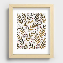 Festive watercolor branches - autumn Recessed Framed Print