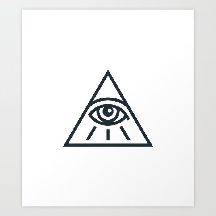 all seeing eye pyramid black and white
