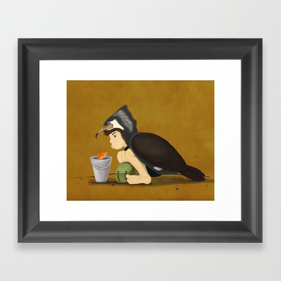 Little Black Cormorant Framed Art Print