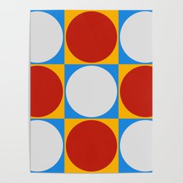 Dots on Checkerboard Poster