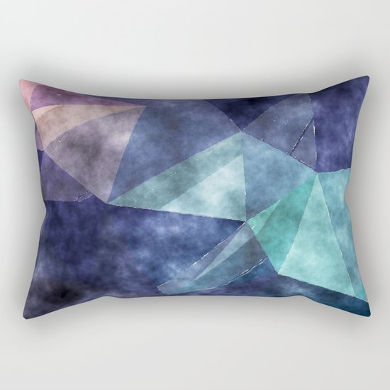 The deep blue sea- Watercolor triangles pattern in blue colors Rectangular Pillow