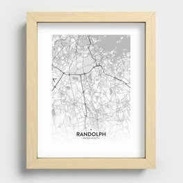 Randolph, Massachusetts, United States - Light City Map Recessed Framed Print