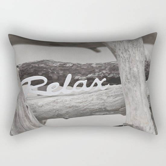 Relax driftwood summer beach Rectangular Pillow
