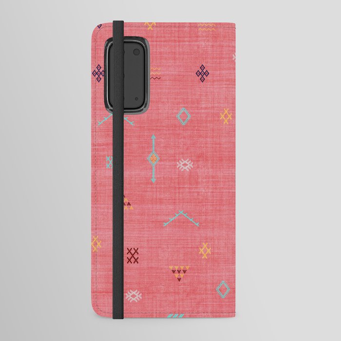 Cactus Silk Pattern in Pink Android Wallet Case