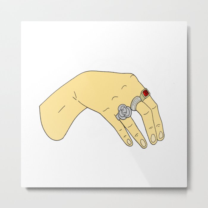 Harry Styles' Hand-- Simple Metal Print