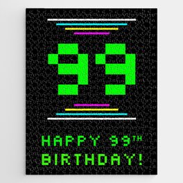 [ Thumbnail: 99th Birthday - Nerdy Geeky Pixelated 8-Bit Computing Graphics Inspired Look Jigsaw Puzzle ]
