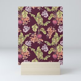 Blooming Beets Brown Mini Art Print