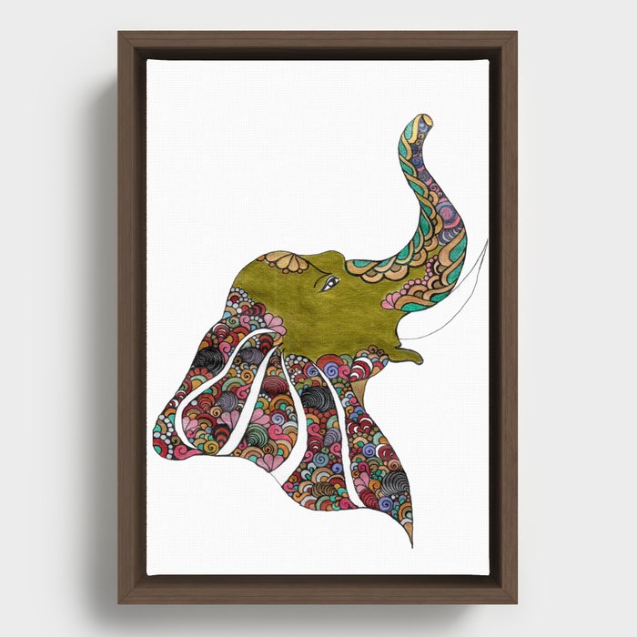 Elephant Art Framed Canvas