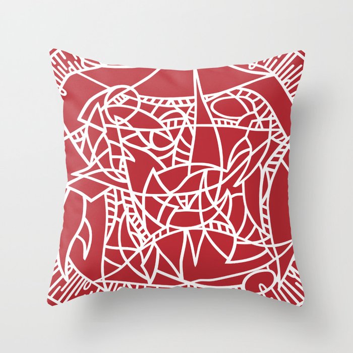 Bushel of Crabs (RED) Throw Pillow
