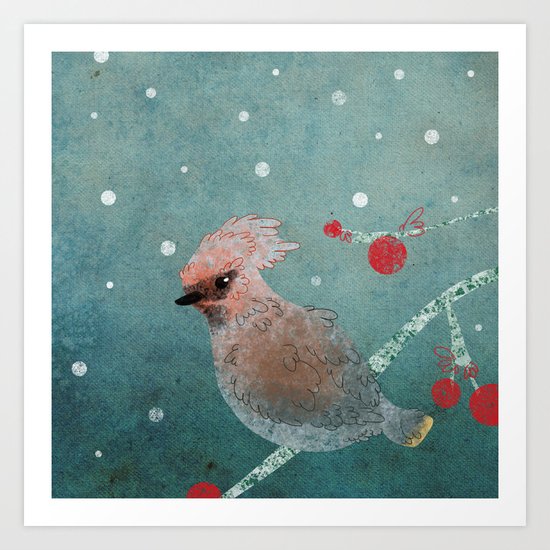 Tweet in the Snow Art Print