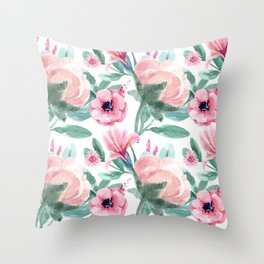 Wonderful Pink Flowers Throw Pillow