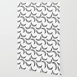 Cute Aesthetic Moon Pattern - White and Black Wallpaper