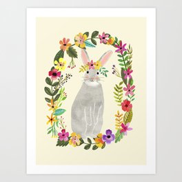 Floral Bunny Art Print