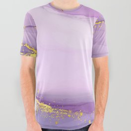 Marble Golden Purple Modern Collection All Over Graphic Tee