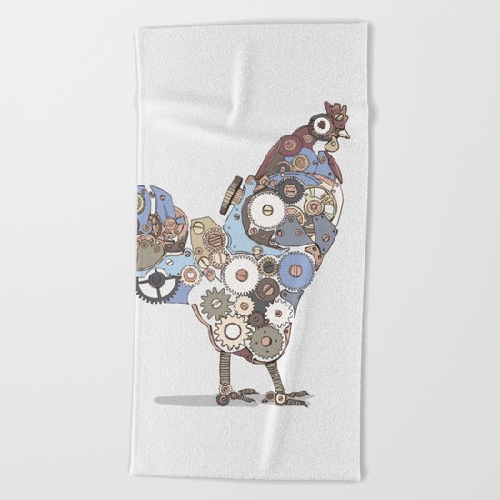Chicken Alarm Beach Towel