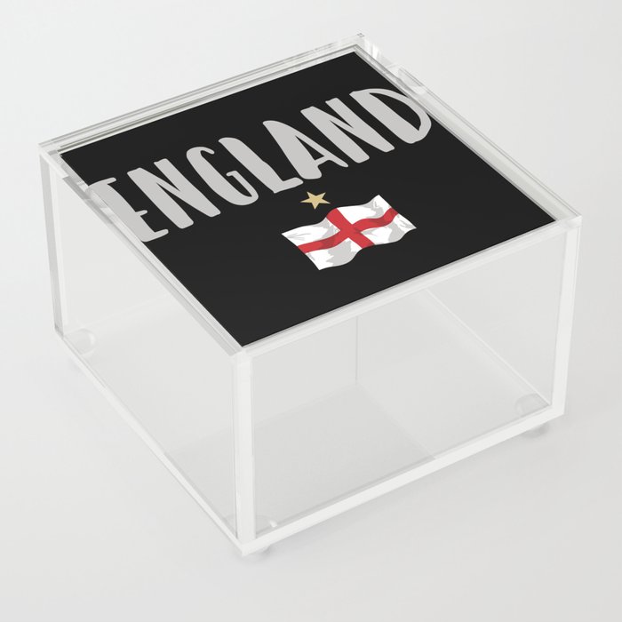 England Football Fan Shirt English Flag Acrylic Box