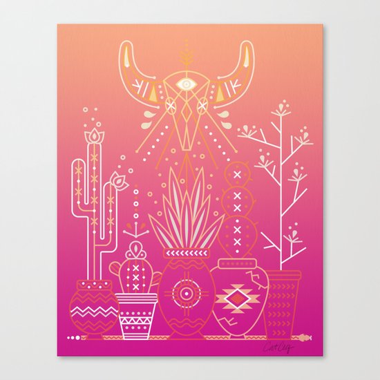 Santa Fe Garden – Pink Sunset Canvas Print