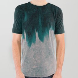 Turquoise Smear All Over Graphic Tee