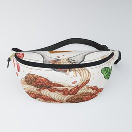Spaghetti Cosmos Fanny Pack | Digital, Carbs, Spaghetti, Breadmakesyoufat, Drawing, Dinner, Restaurant, Chef, Graphite, Foodie 
